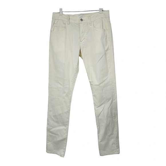 Hudson Jeans Blake Slim Straight Twill Pant in Light Cream NWT - Picture 2 of 9